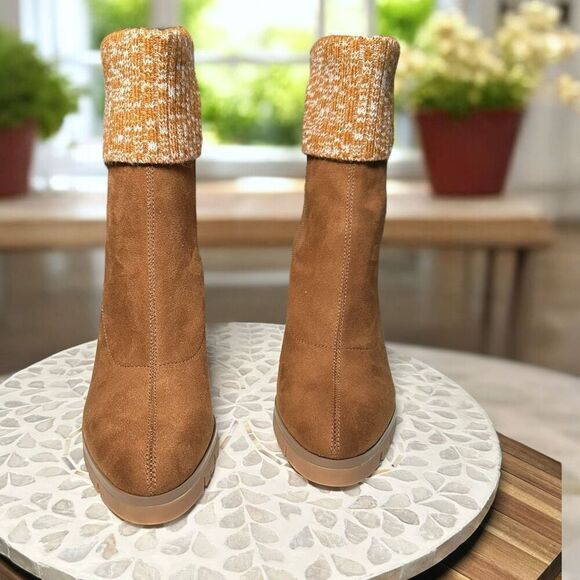 Donald Pliner $288 Sindie Suede Knit Cuff Wedge Boots Size 9 NEW - Picture 3 of 11